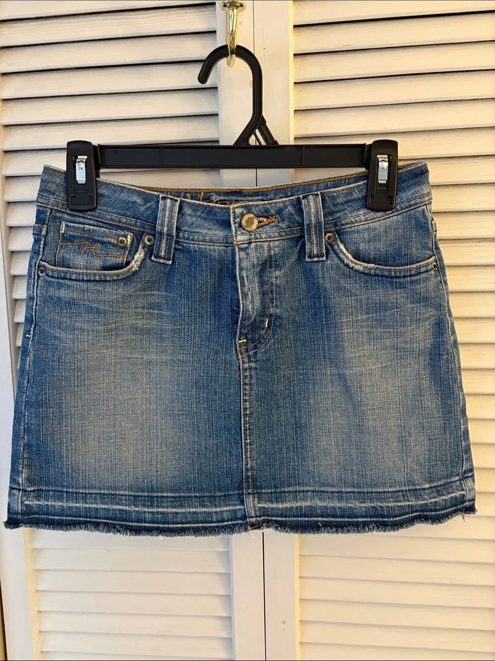 Hippie Light Blue Washed Denim Mini Skirt